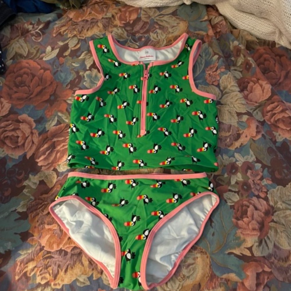 Hanna Andersson Green Tankini / bikini bottom sz10
